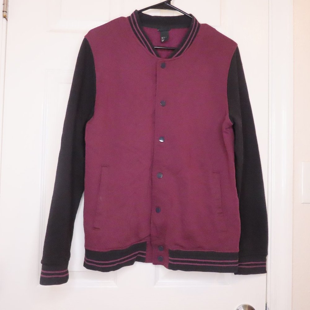 H&M Cotton Burgundy varsity sweater